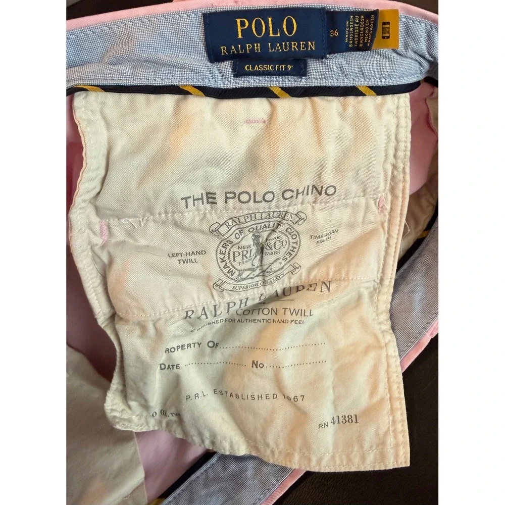 Polo Ralph Lauren Mens 36 Shorts‎ Pink Classic Fit Chino Cotton Twill Preppy